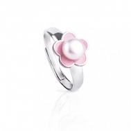 Sortija Niña Plata Perla y Esmalte Rosa 04A.SO1.FL