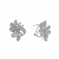 Pendientes plata y circonitas hojitas Salvatore 112A0178