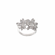 Sortija Plata Rodiada Flores de Circonitas Salvatore 112S0241