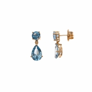 Pendientes Plata Chapada Dos Cuerpos Piedra Azul Salvatore 136A0329