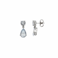 Pendientes Plata Rodiada Dos Cuerpos de Circonitas Salvatore 136A0331