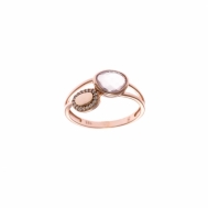 Sortija Plata Chapada Cobriza Cuarzo Rosa y Circonitas Salvatore 136S0127