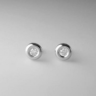 Pendientes Niña Oro Blanco Chatón Circonita 1702/6
