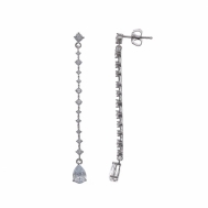 Pendientes Plata Rodio Barra y Lágrima Circonita Salvatore 195A0080