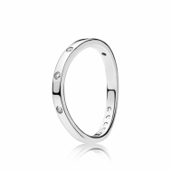 Sortija Pandora Plata Gotas Giratorias 197113CZ