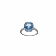 Sortija Plata Rodio Circonita Azul y Blanca Salvatore 225S0013