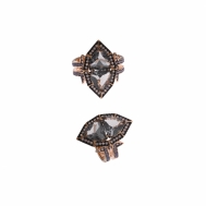Sortija Plata Chapada Cobriza Cristales Grises Pavé Lavanda Bajo Rutenio Salvatore 252S0001