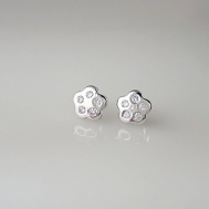 Pendientes Niña Oro Blanco y Circonitas 61B 3401