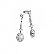 Pendientes Plata Circonitas Largo Óvalo Diamonfire 6214761082