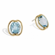 Pendientes Plata y Oro Topacio Azul BSP1240/A