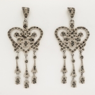 Pendientes plata y marquesitas corazón