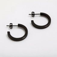 Pendientes Aros Negro Liso Pertegaz PER2172