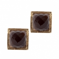 Pendientes Plata Oro y Cuarzo Fumé Gabriela Styliano T605