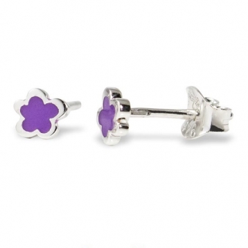 Pendientes Plata Niña Agatha Ruiz de la Prada Flor y Esmalte 005MIR