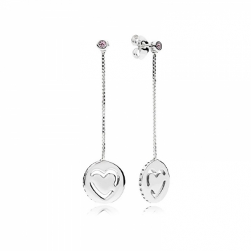 Pendientes Pandora Plata Circonita Fucsia 296577FPC