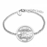 Pulsera Plata Mensaje "Que suerte ser tu amiga" 14.PU.AM2