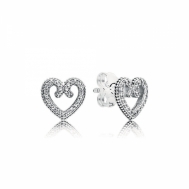 Pendientes Pandora Plata Remolinos de Corazón 297099CZ