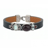 Pulsera Plata Calcedonia Granate y Turmalina Sunfield PU061245