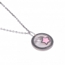 Colgante Con Cadena Niña Plata y Esmalte Estrella En Rosa  04A.CO2.ES